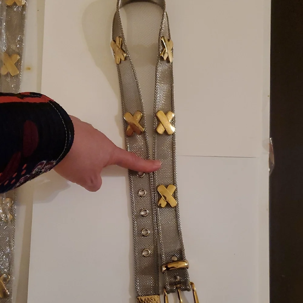 New Gold X and Silver Mesh Metal Women's Belt In 3 Sizes 28